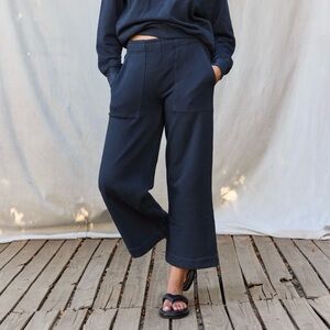 MATE the Label Womens Wide Leg Pants XS NWT New Organic Cotton Fleece Sweatpants